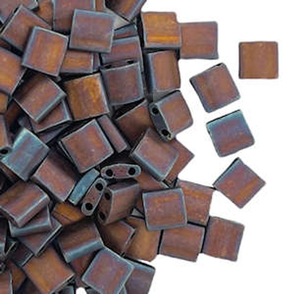 Miyuki Tila 5 x 5 mm Kralen - 2005 Matted metallic copper, 10 stuks