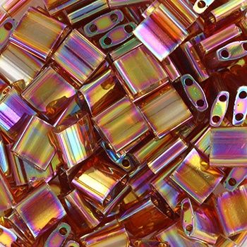 Miyuki Tila 5 x 5 mm Kralen - 257 Transparant AB Topaz, 10 stuks