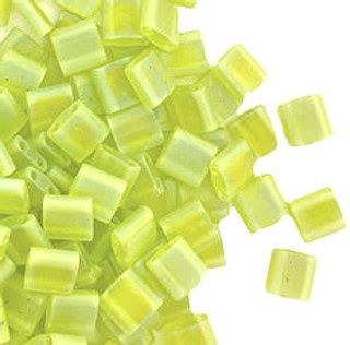 Miyuki Tila 5 x 5 mm Kralen - 0143FR Transparant Matte AB Chartreuse, per stuk