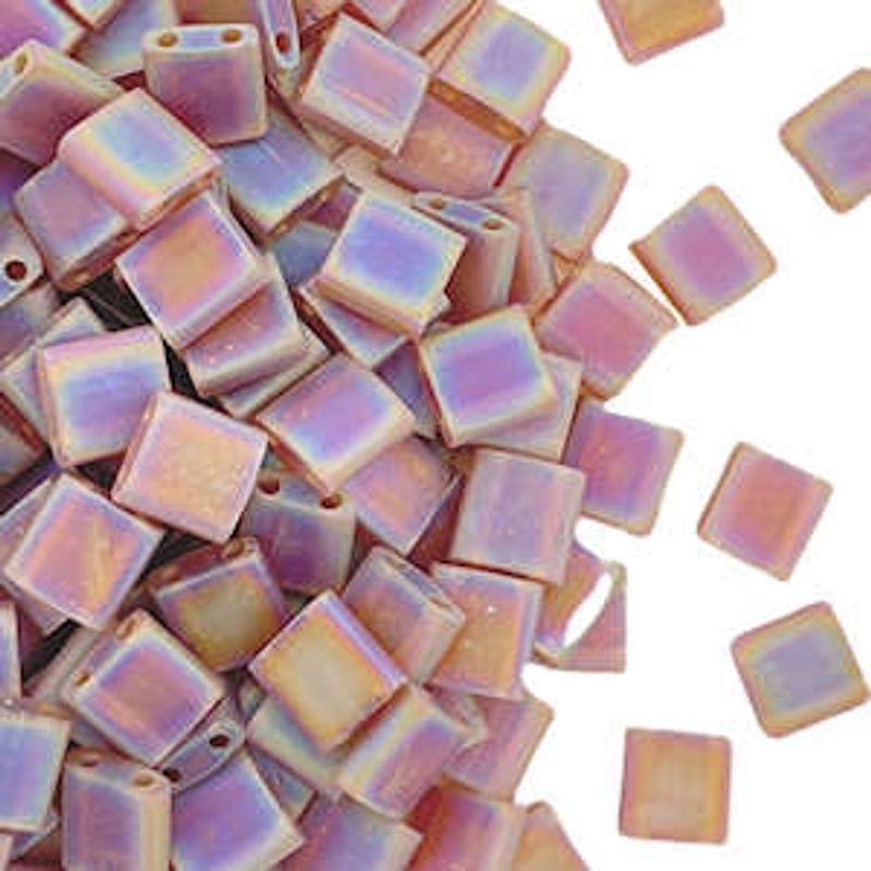 Miyuki Tila 5 x 5 mm Kralen - 134FR Transparant Matte AB Dark Topaz, 10 stuks