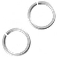 Splitringetjes enkel 6mm Zilver, 50 stuks