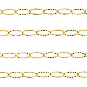 Roestvrij Stalen (RVS) Stainless Steel Onderdelen Jasseron 20 x 6,5mmGoud, per 10 cm