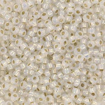 Miyuki Rocailles 11/0 0551 Gilt Lined White Opal