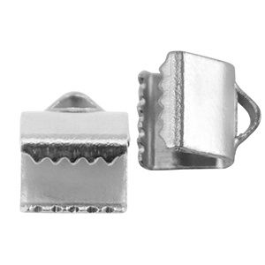 Roestvrij stalen (RVS) stainless steel lintklem Silver, 2 stuks