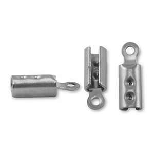 Roestvrij stalen (RVS) Stainless steel veterklemmen Silver, per 2 stuks