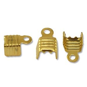 Roestvrij stalen (RVS) Stainless steel veterklemmen Gold 8x5mm, per 2 stuks