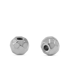 Roestvrij stalen (RVS) stainless steel kraal 4mm Silver, 2 stuks