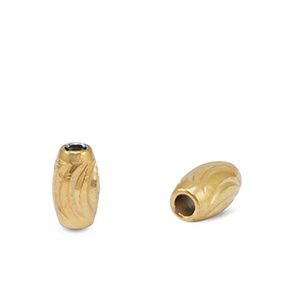 Roestvrij stalen (RVS) stainless steel kraal 3x5mm Gold, 2 stuks
