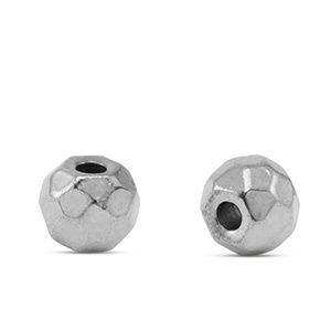 Roestvrij stalen (RVS) stainless steel kraal 6mm Silver, 2 stuks
