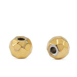 Roestvrij stalen (RVS) stainless steel kraal 6mm Gold, 2 stuks