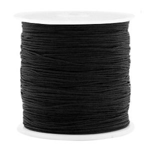 Macramé draad 0.5mm Black, per meter