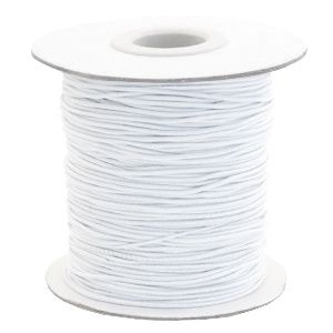 Gekleurd elastisch draad 1,0 mm White, per meter