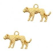 Basic Quality metalen bedel luipaard Goud (nikkelvrij)