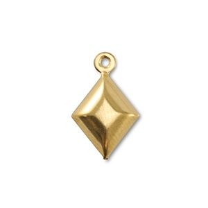 Roestvrij stalen (RVS) stainless steel bedel ruit Gold 16x10 mm