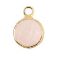 Natuursteen hanger 10mm Icy pink-gold