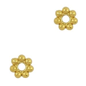 Roestvrij stalen (RVS) Stainless steel kraal spacer Bali ring 5mm Gold, 4 stuks