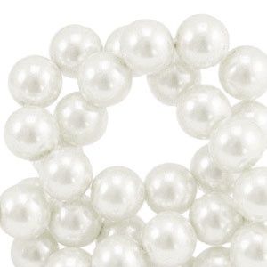 Glasparels 4mm White, 30 stuks