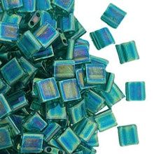 Miyuki Tila 5 x 5 Kralen - 2458 Transparant AB Teal, 10 stuks