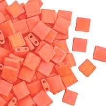 Miyuki Tila 5 x 5 Kralen - 406FR Opaque Matte AB Orange, 10 stuks