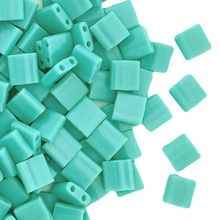 Miyuki Tila 5 x 5 mm Kralen - 412 Opaque turqoise green, 10 stuks