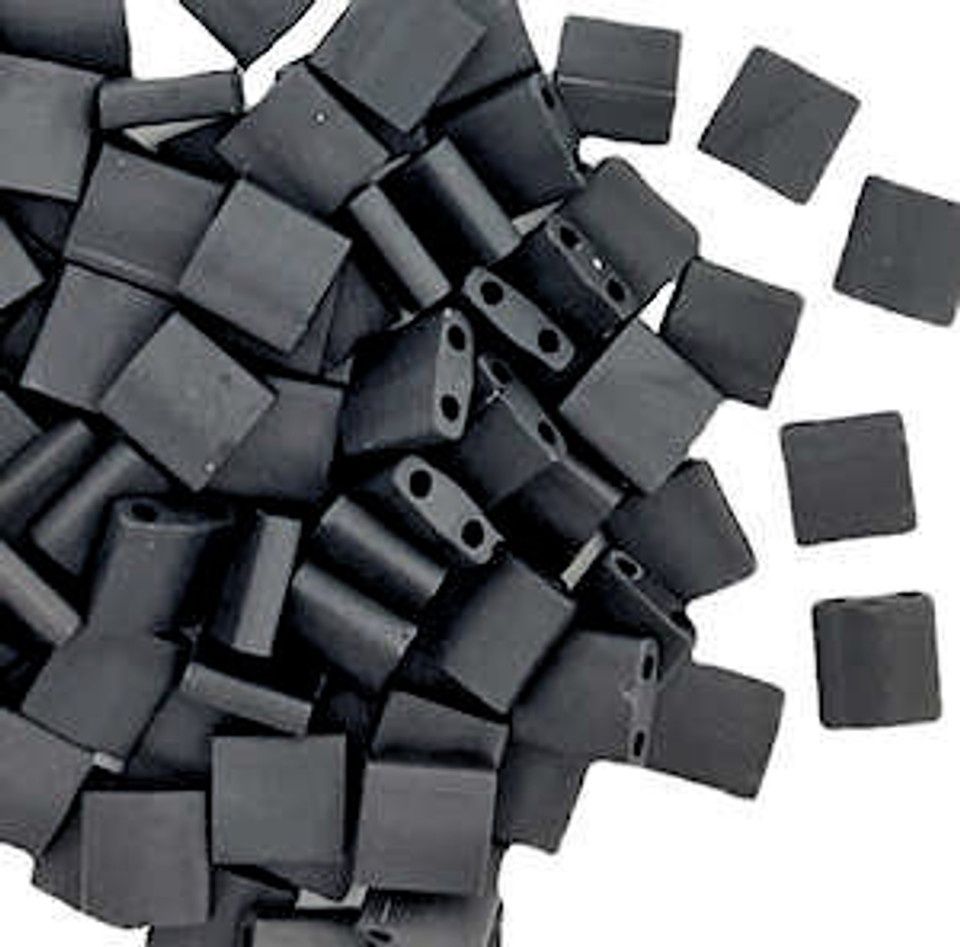 Miyuki Tila 5 x 5 mm Kralen - 401F Opaque Matte Black, 10 stuks