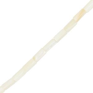 Schelp kralen tube Off White 8x4 mm, 6 stuks
