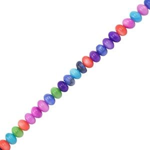 Schelp kralen rondellen Multicolor 3x5 mm, 10 stuks