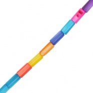 Schelp kralen tube Multicolour 8x4 mm, 6 stuks