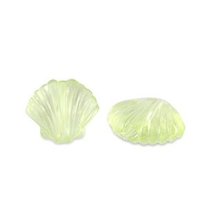 Acryl kralen schelp Transparent light green, 10 stuks