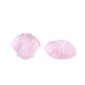 Acryl kralen schelp Transparent azalea pink, 10 stuks