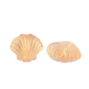 Acryl kralen schelp Transparent copper brown, 10 stuks