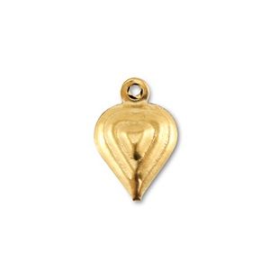 Roestvrij stalen (RVS) stainless steel bedel hart Gold 12x8 mm