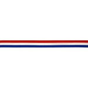 Lint 10mm rood wit blauw, per meter