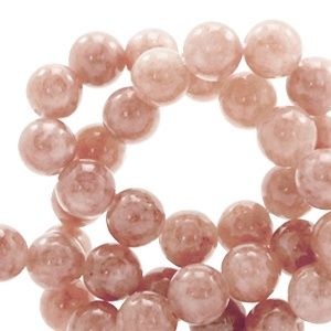 Natuursteen kralen marmer en calciet 4mm Vintage rose, 15 stuks