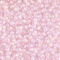 Miyuki Rocailles 8/0 0272 Pink Lined Crystal AB