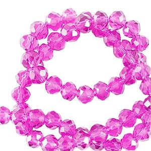 Top Facet kralen 3x2mm disc Neon Pink, 30 stuks