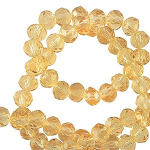 Top Facet kralen 3x2mm disc Amber Ochre, 30 stuks