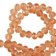 Top Facet kralen 3x2mm disc Copper Orange, 30 stuks