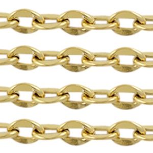 Roestvrij stalen (RVS) Stainless steel onderdelen jasseron schakel Goud, per 10 cm
