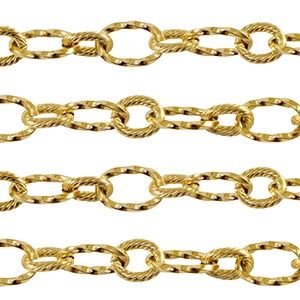 Roestvrij stalen (RVS) Stainless steel onderdelen jasseron ankerketting Gold, per 10 cm