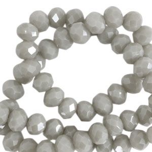 Top Facet kralen 3x2mm disc Cloudy grey-pearl shine coating, 30 stuks