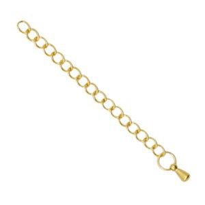 Roestvrij stalen (RVS) stainless steel onderdelen verlengketting drop Goud, 2 stuks