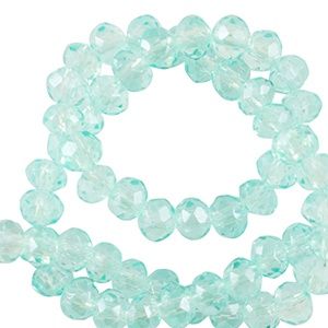 Top Facet kralen 3x2mm disc Light turquoise blue, 30 stuks
