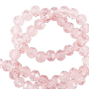 Top Facet kralen 4x3mm disc Peachy pink, 25 stuks