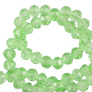 Top Facet kralen 4x3mm disc Spring green, 25 stuks