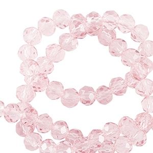 Top Facet kralen 4x3mm disc Pale pink, 25 stuks