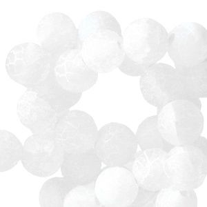 Natuursteen kralen calchedoon en agaat 6mm White, 6 stuks opal,