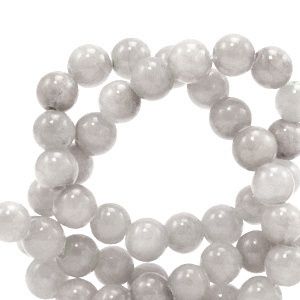 6 mm natuursteen kralen Light grey, 10 stuks