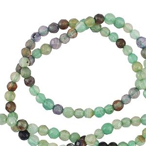 Natuursteen kralen kwarts 3mm facet geslepen Multicolour green, 15 stuks
