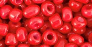 Glaskralen Rocailles 6/0 (4mm) Tangerine tango red, 10 gram